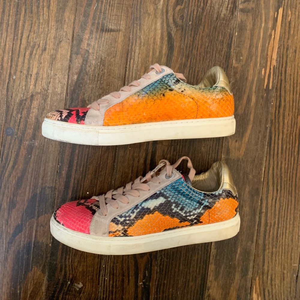 Zadig & Voltaire neon snake skin sneakers size 36 or 6
